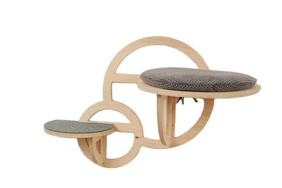 Moderne Katzenmöbel Holzkatzenkletterwand mit Schritt und Seidenbilddruck