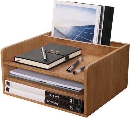 Holz-Desktop-Dateiordner-Speicher-Tray-Organisator Stand für Büro-Dokumenten-Rack Mail Sorter
