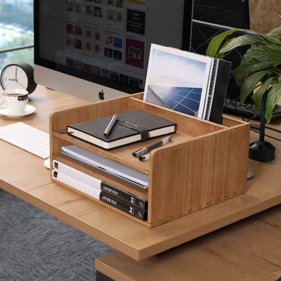 Holz-Desktop-Dateiordner-Speicher-Tray-Organisator Stand für Büro-Dokumenten-Rack Mail Sorter