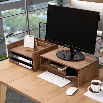 Holz-Desktop-Dateiordner-Speicher-Tray-Organisator Stand für Büro-Dokumenten-Rack Mail Sorter