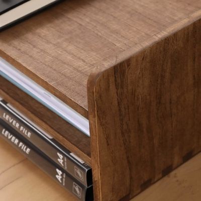 Holz-Desktop-Dateiordner-Speicher-Tray-Organisator Stand für Büro-Dokumenten-Rack Mail Sorter