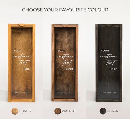 Rechteckige Holzweinkiste mit Gravur, persönliche Flaschenbox, einzigartige Geburtstagsgeschenkidee