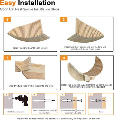 Hauptmaterial Kieferholz Holz Mond Katzenregal und Perchen Katzen Wandregale Möbel