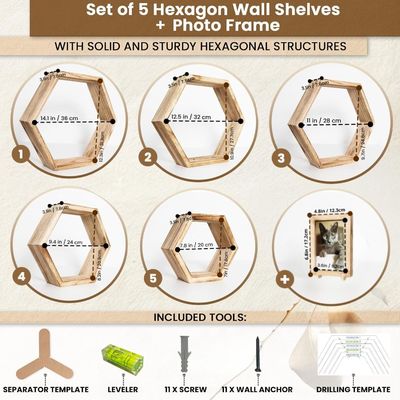 Set von 5 schwimmenden Regalen mit benutzerdefiniertem Design und Fotoraum