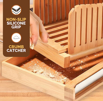 Haushaltsholzbrot-Schneidemaschine mit Messer 3 Dicke Optionen Klappbares Bambus-Schneidwerkzeug