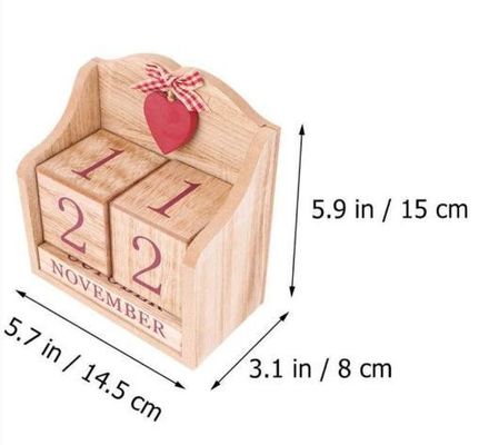 Holz-Adventskalender-Tischspielzeug mit rustikaler Wohnung und europäischem Stil