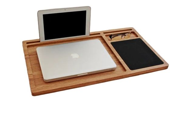 Tragbare Computerplatte aus Holz Nichtklappbarer Eichenstand mit Mauspad und Arbeitsplatz