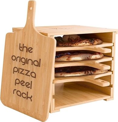 Innovatives Design 4 x 12 Zoll nicht klebendes echtes Bambus-Pizza-Board Holz-Pizza-Pellerregal