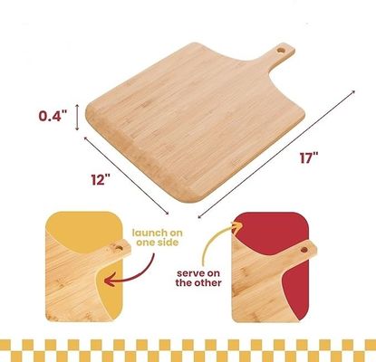 Innovatives Design 4 x 12 Zoll nicht klebendes echtes Bambus-Pizza-Board Holz-Pizza-Pellerregal