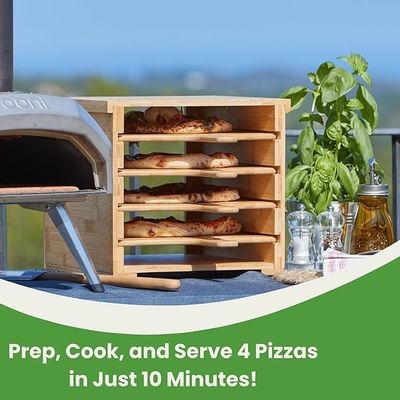 Innovatives Design 4 x 12 Zoll nicht klebendes echtes Bambus-Pizza-Board Holz-Pizza-Pellerregal