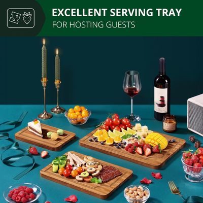 Extra große 3 Stück Handwerk Holzschneidebrett für Küche Mahlzeit Vorbereitung Quadrat 16 x 1,8 x 12 Zoll