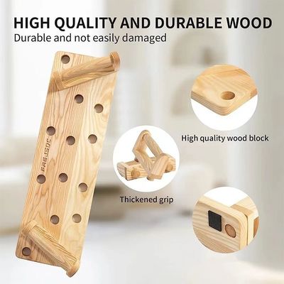 10 in 1 Massivholz Push Up Stands Board für tragbares Fitnessstudio in Weiß/Schwarz/Holzfarbe
