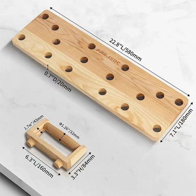 10 in 1 Massivholz Push Up Stands Board für tragbares Fitnessstudio in Weiß/Schwarz/Holzfarbe