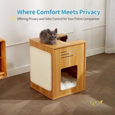 Katzen im Innenraum Großes Katzenhaus mit Kratzplatte Individuelles Logo Akzeptables Massivholz