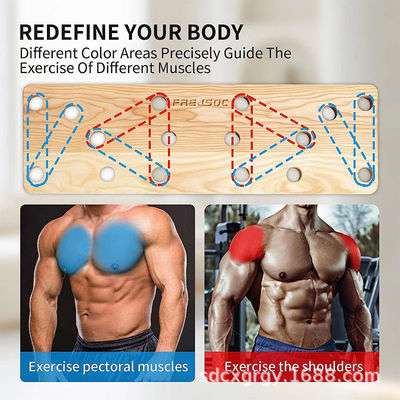 10 in 1 Massivholz Push Up Stands Board für tragbares Fitnessstudio in Weiß/Schwarz/Holzfarbe