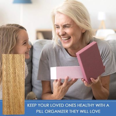 Acacia Holz 7 Tage wöchentliche Pille Box Pille Organisator für Vitamine tägliche Nahrungsergänzungsmittel Pille Behälter