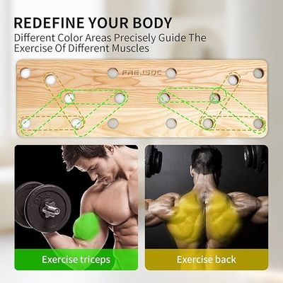 10 in 1 Massivholz Push Up Stands Board für tragbares Fitnessstudio in Weiß/Schwarz/Holzfarbe