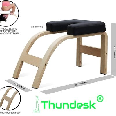 Balance Training Yoga Inversion Bänk Rustikal Stil mit Holzmaterial und Kopfstütze