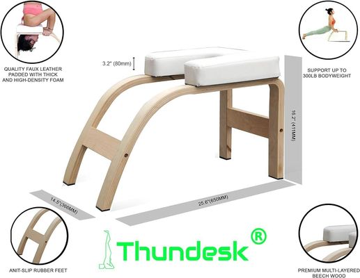 Balance Training Yoga Inversion Bänk Rustikal Stil mit Holzmaterial und Kopfstütze