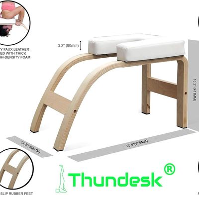 Balance Training Yoga Inversion Bänk Rustikal Stil mit Holzmaterial und Kopfstütze