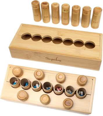 Umweltfreundliches Design Pillenkoffer für Vitamine Pillen und Nahrungsergänzungsmittel in Bambuskarton