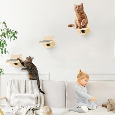 Hundetraining 3-Packs Katze Kletterregale Wandmontierte Katze Wandschritte mit Kratzer
