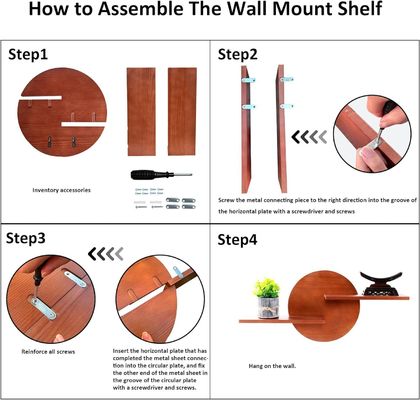 Nicht faltbares Regal Rundes Dekorationsbildschirm Wandmontage Regal Hängende Regale Hohe Menge