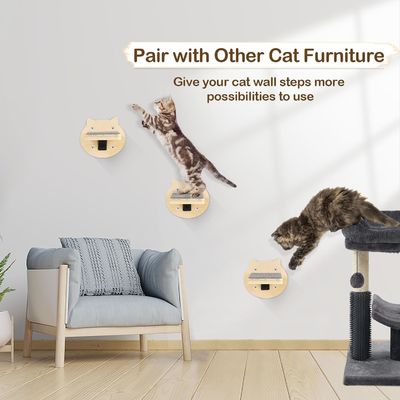 Hundetraining 3-Packs Katze Kletterregale Wandmontierte Katze Wandschritte mit Kratzer