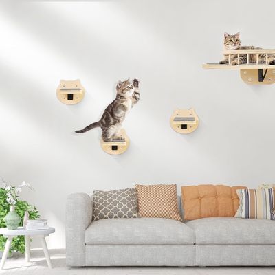 Hundetraining 3-Packs Katze Kletterregale Wandmontierte Katze Wandschritte mit Kratzer