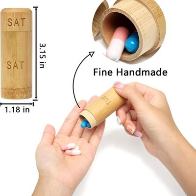 Umweltfreundliches Design Pillenkoffer für Vitamine Pillen und Nahrungsergänzungsmittel in Bambuskarton