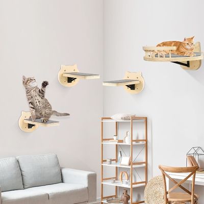 Hundetraining 3-Packs Katze Kletterregale Wandmontierte Katze Wandschritte mit Kratzer