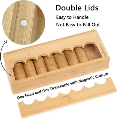 Umweltfreundliches Design Pillenkoffer für Vitamine Pillen und Nahrungsergänzungsmittel in Bambuskarton