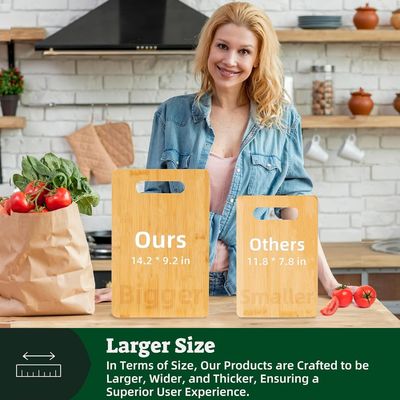 Personalisiertes Bambus-Schnittbrett mit Griff und nachhaltiger Ölschutzfunktion