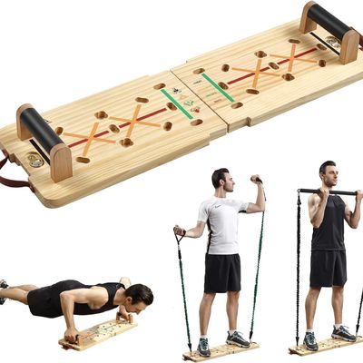 Innen- und Außenrustikales Holz-Push-Up-Board-Kit mit Griff zur Kernverstärkung