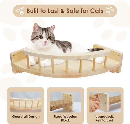 Farbe an der Wand Katzenregale und Stützpfeiler Nachhaltiges Holzdesign an der Wand