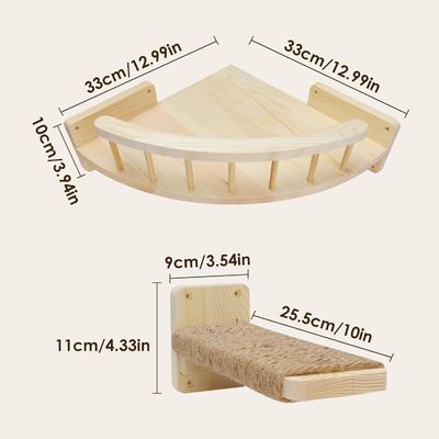 Farbe an der Wand Katzenregale und Stützpfeiler Nachhaltiges Holzdesign an der Wand