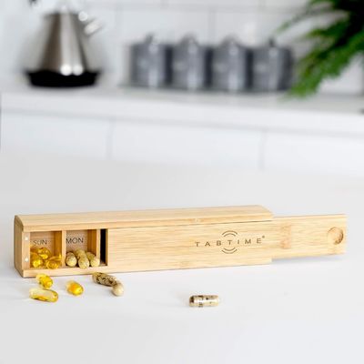 OEM/ODM akzeptabel Custom Holz 7 Tage Tablettenorganisierer für Vitamine und Ergänzungen