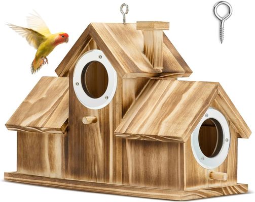 Logo angepasst Logo akzeptabel Holz Natur Vogelhaus für Garten Hinterhof Hof
