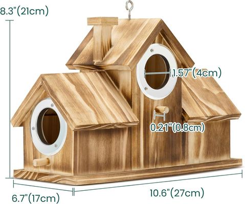 Logo angepasst Logo akzeptabel Holz Natur Vogelhaus für Garten Hinterhof Hof