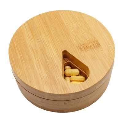 202405 Holz tägliche wöchentliche Reise Pille Organisator und Pille Halter Vitamin Medizin Case Box