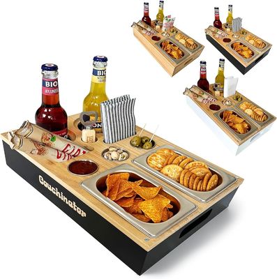 2 Snack Bowls 3 Dip Bowls 2 Coasters Flaschenöffner Organisator Flaschenhalter Sofa Butler Serviertisch Sofa-Tray
