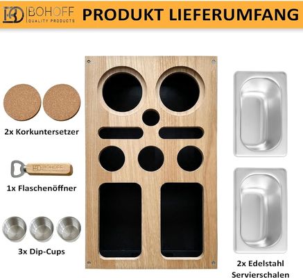 2 Snack Bowls 3 Dip Bowls 2 Coasters Flaschenöffner Organisator Flaschenhalter Sofa Butler Serviertisch Sofa-Tray