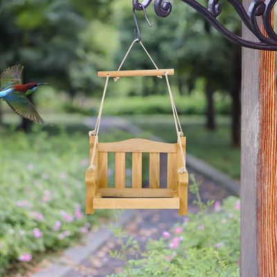 Umweltschonende Schaukelstühle Vogelfütterungen für Außengehängtes Set aus 2 Holzbänken