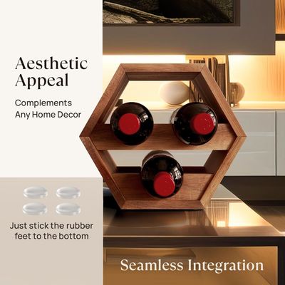 3 Flaschen Acacia Wein Flaschenhalter Stilvolle Weinlagerung zu Hause Bestellung auf Wunsch akzeptiert