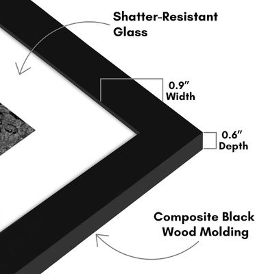 Holz eigene Logo Größe 12X16 8X12 Bildrahmen mit Matte und Schlagfestglas