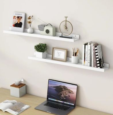 Wohnzimmermöbel 2 Stück Massivholz Schwebende Regale für minimalistische Wandbildschirme