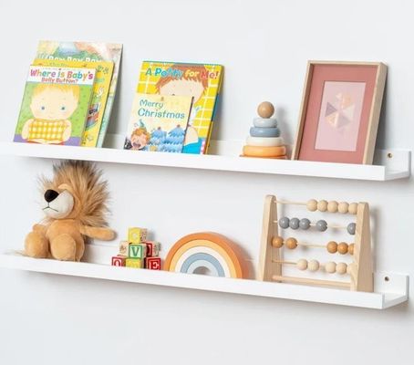 Wohnzimmermöbel 2 Stück Massivholz Schwebende Regale für minimalistische Wandbildschirme