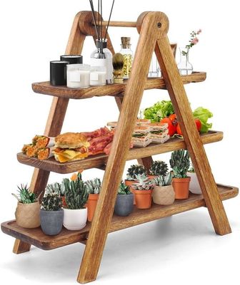 Akzeptiert Custom Holz 3 Stufe Serviertisch 3 Stufen Cupcake Stand für Geschenkgeschäfte