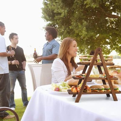 Akzeptiert Custom Holz 3 Stufe Serviertisch 3 Stufen Cupcake Stand für Geschenkgeschäfte