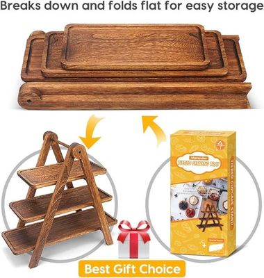 Akzeptiert Custom Holz 3 Stufe Serviertisch 3 Stufen Cupcake Stand für Geschenkgeschäfte